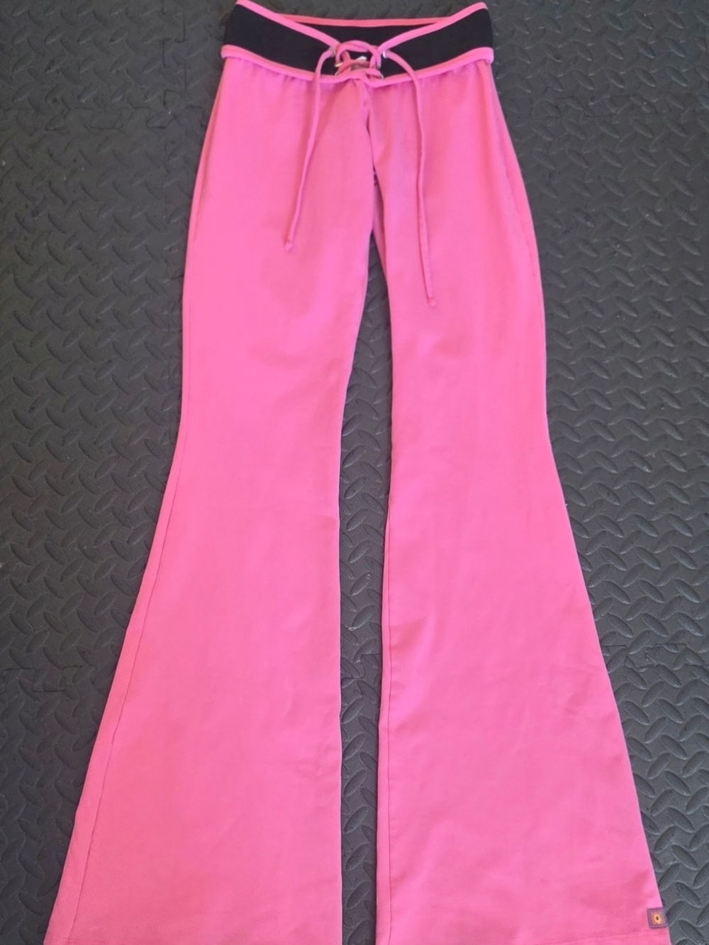 Y2K Lace up Yoga Pants- Hot Pink